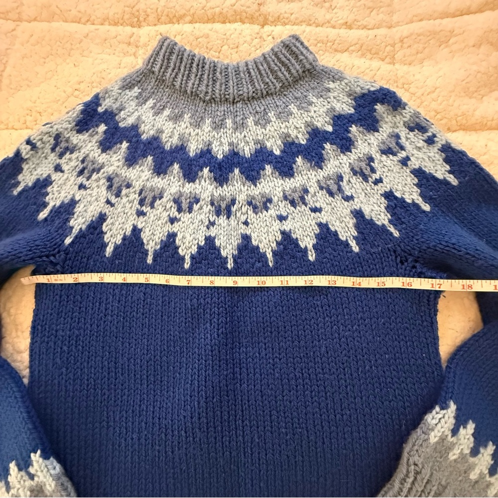 Cozy Blue and Gray Women's Sweater - Picture 4 of 5
